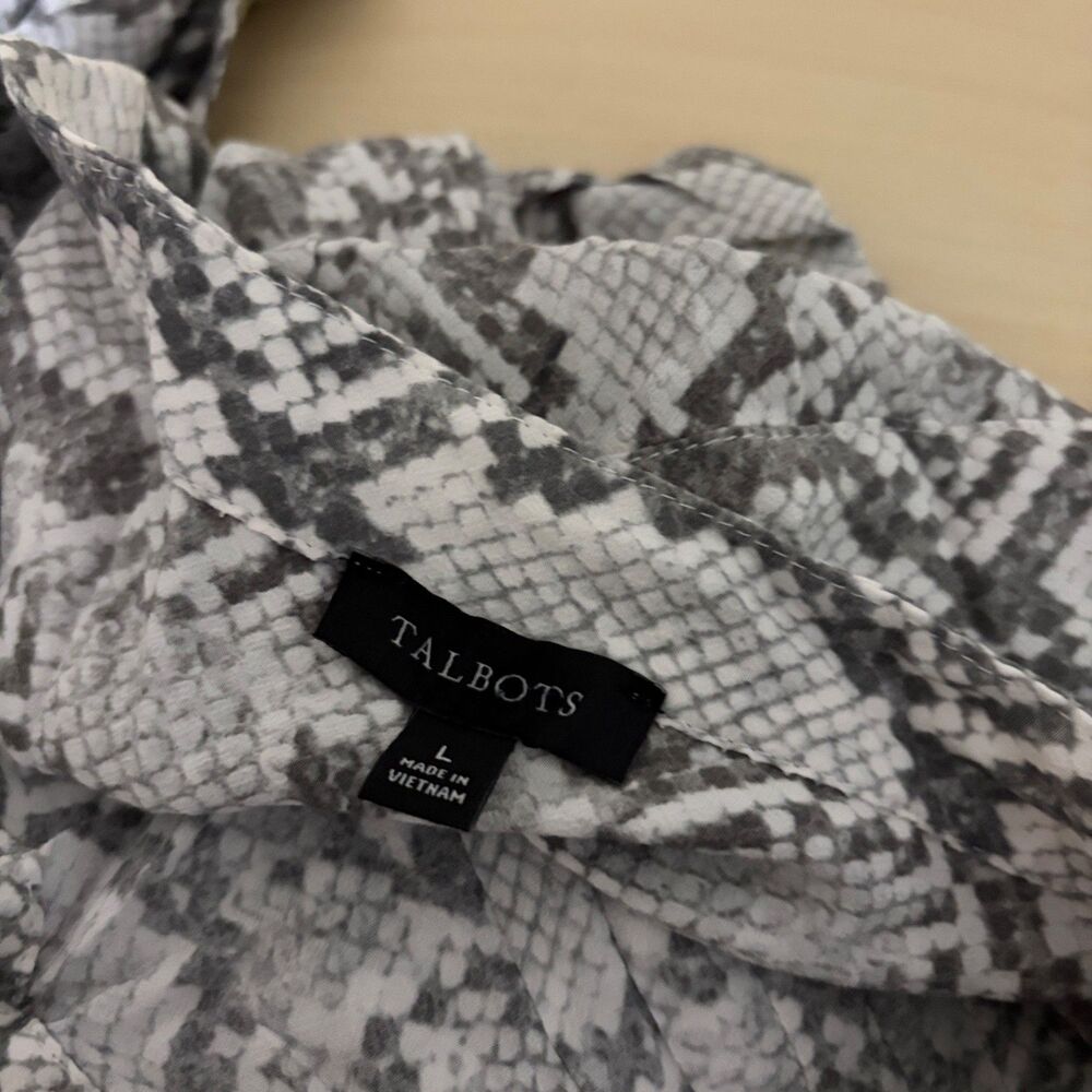 Talbots Shirt Women's Large Snake Printed Button Up Long Sleeve Printed - Picture 6 of 8